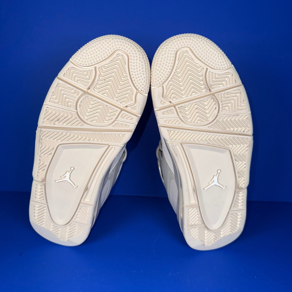 Air Jordan‎ 4 RM Women's Size 7 Cream Tan Leather Athletic Shoes FQ7940 200 - Picture 7 of 9